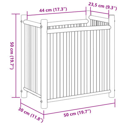 vidaXL Plantekasse 50x30x50 cm bambus