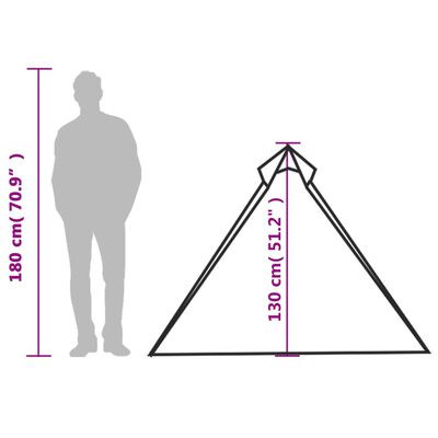 vidaXL Campingtelt tipi 1 person oransje vanntett