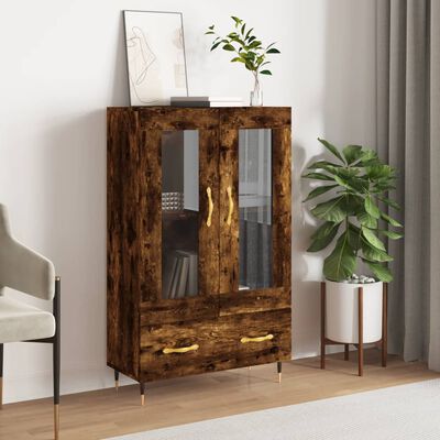 vidaXL Highboard røkt eik 69,5x31x115 cm konstruert tre