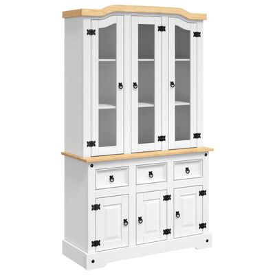 vidaXL Highboard Corona hvit 112x43x196 cm heltre meksikansk furu