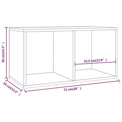 vidaXL Oppbevaringsboks LP røkt eik 71x34x36 cm konstruert tre