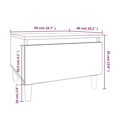 vidaXL Sidebord 2 stk hvit 50x46x35 cm konstruert tre