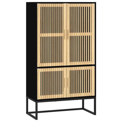 vidaXL Highboard svart 70x35x125 cm konstruert tre