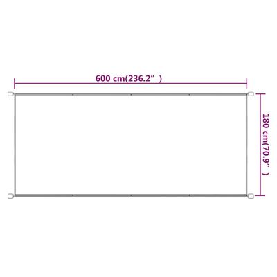 vidaXL Vertikal markise gråbrun 180x600 cm oxfordstoff