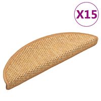 vidaXL Selvklebende trappematter sisal-utseende 15 stk 56x17x3 sisal