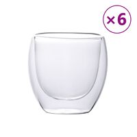 vidaXL Glasskopper med dobbeltvegg 6 stk 250 ml