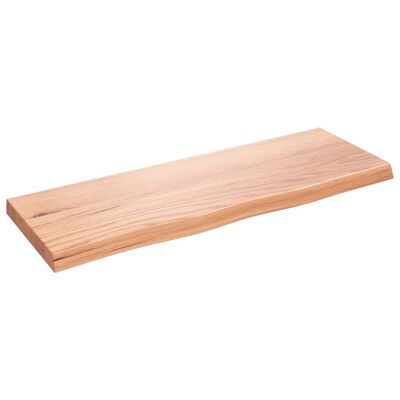 vidaXL Benkeplate til bad lysebrun 80x30x(2-4) cm behandlet heltre