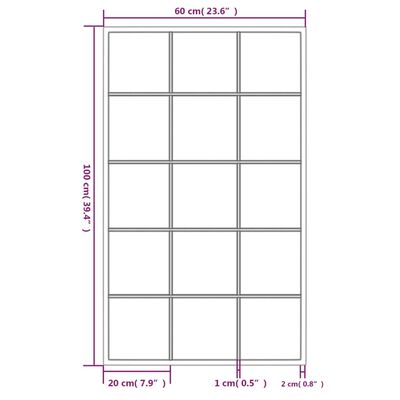 vidaXL Veggspeil svart 100x60 cm metall