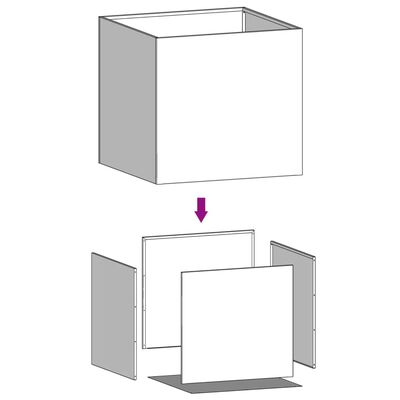 vidaXL Plantekasse antrasitt 49x47x46 cm stål