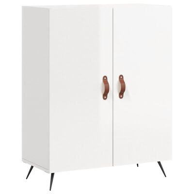 vidaXL Highboard høyglans hvit 69,5x34x180 cm konstruert tre