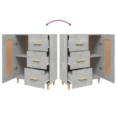 vidaXL Skjenk betonggrå 69,5x34x90 cm konstruert tre