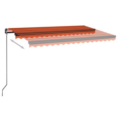 vidaXL Manuell uttrekkbar markise 450x350 cm oransje og brun