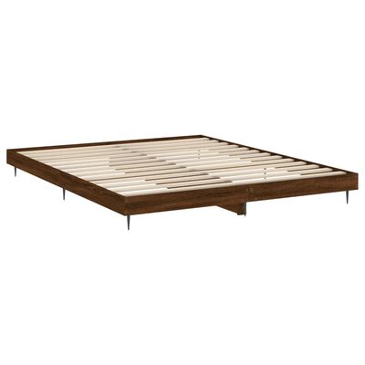 vidaXL Sengeramme uten madrass brun eik 150x200 cm konstruert tre