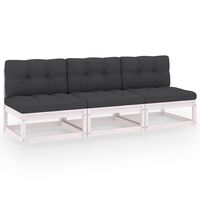 vidaXL Sofa med puter 3-seters heltre furu