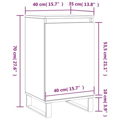 vidaXL Skjenk betonggrå 40x35x70 cm konstruert tre