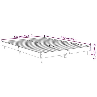 vidaXL Sengeramme sonoma eik 140x190 cm konstruert tre