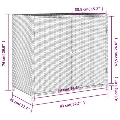 vidaXL Putekasse svart 83x45x76 cm polyrotting