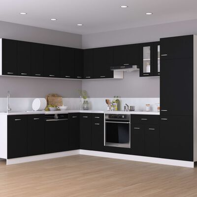 vidaXL Skap for kjøkkenskap svart 60x57x207 cm konstruert tre