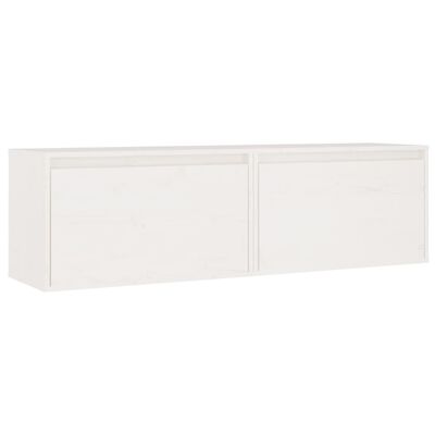 vidaXL Veggskap 2 stk hvit 60x30x35 cm heltre furu