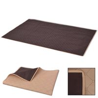 Piknikteppe beige og brun 100x150 cm