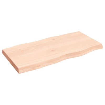 vidaXL Bordplate 100x50x(2-6) cm ubehandlet heltre eik naturlig kant