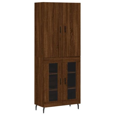 vidaXL Highboard brun eik 69,5x34x180 cm konstruert tre