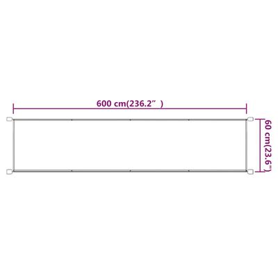 vidaXL Vertikal markise gråbrun 60x600 cm oxfordstoff