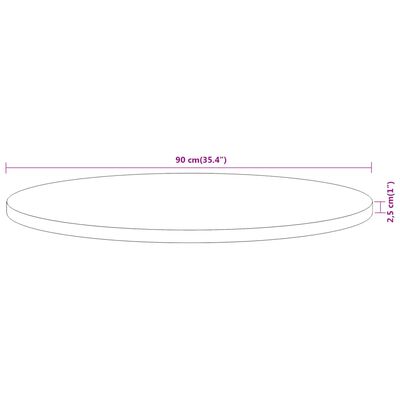 vidaXL Bordplate Ø90x2,5 cm rund heltre akasie