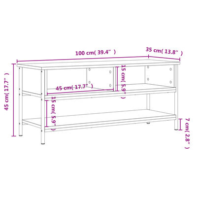 vidaXL TV-benk sonoma eik 100x35x45 cm konstruert tre