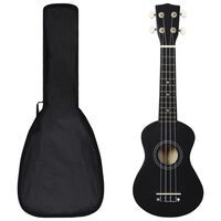 vidaXL Sopran-ukulele sett med veske for barn svart 21"