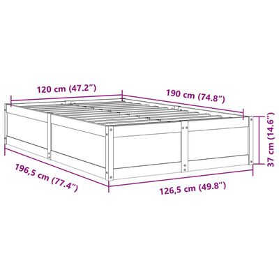 vidaXL Sengeramme uten madrass 120x190 cm heltre furu