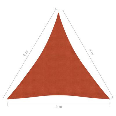 vidaXL Solseil 160 g/m² terrakotta 4x4x4 m HDPE