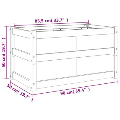 vidaXL Hageplantekasse voksbrun 90x50x50 cm heltre furu