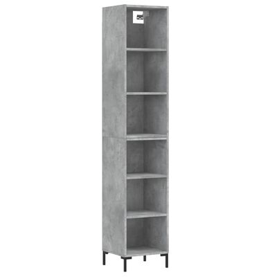 vidaXL Highboard betonggrå 34,5x32,5x180 cm konstruert tre