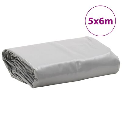 vidaXL Presenning grå 5x6 m 650 g/m²