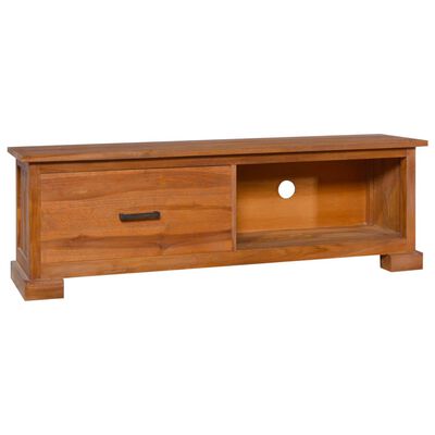 vidaXL TV-benk 112x30x37 cm heltre teak