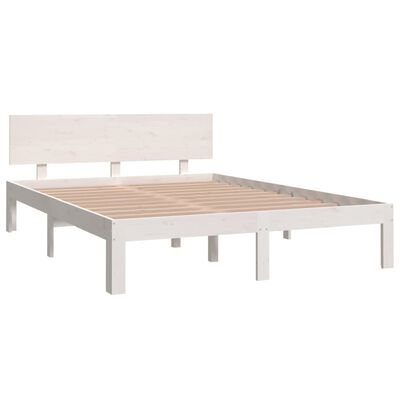 vidaXL Sengeramme hvit heltre 135x190 cm Double