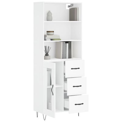 vidaXL Highboard hvit 69,5x34x180 cm konstruert tre