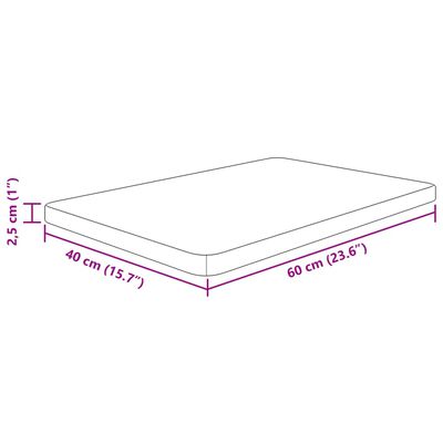 vidaXL Benkeplate til bad 60x40x2,5 cm ubehandlet heltre