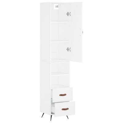 vidaXL Highboard hvit 34,5x34x180 cm konstruert tre