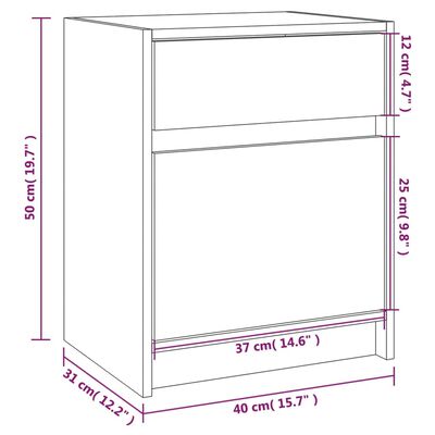 vidaXL Nattbord 2 stk honningbrun 40x31x50 cm heltre furu