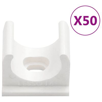 vidaXL Kabelkanaler med klips Ø16 mm 30 m PVC