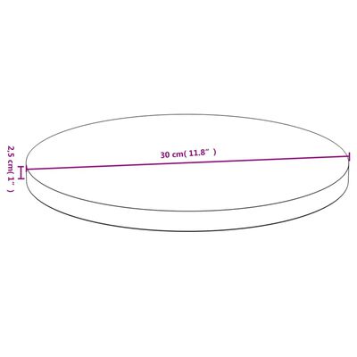 vidaXL Bordplate Ø30x2,5 cm bambus