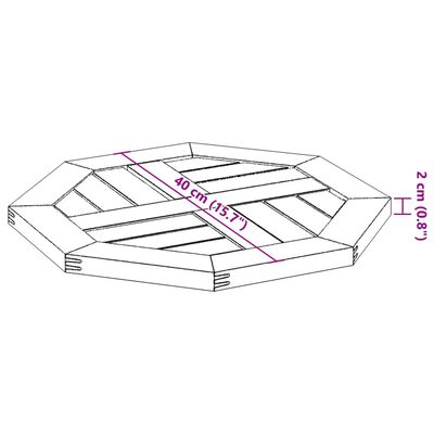 vidaXL Bordplate 40x40x2 cm åttekantet heltre akasie