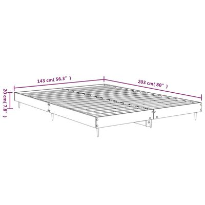 vidaXL Sengeramme brun eik 135x190 cm konstruert tre