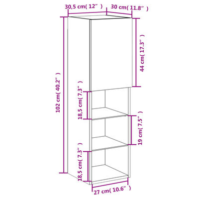 vidaXL TV-benker med LED-lys 2 stk røkt eik 30,5x30x102 cm