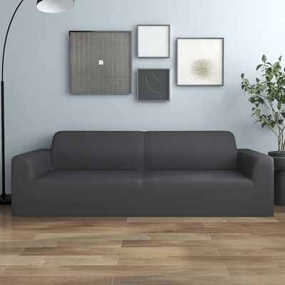 vidaXL 3-seters sofaovertrekk polyester antrasitt