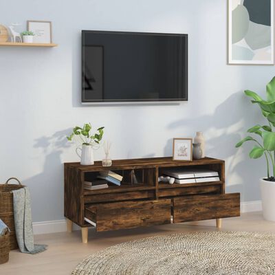 vidaXL TV-benk røkt eik 100x34,5x44,5 cm konstruert tre