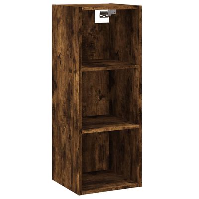 vidaXL Highboard røkt eik 34,5x34x180 cm konstruert tre