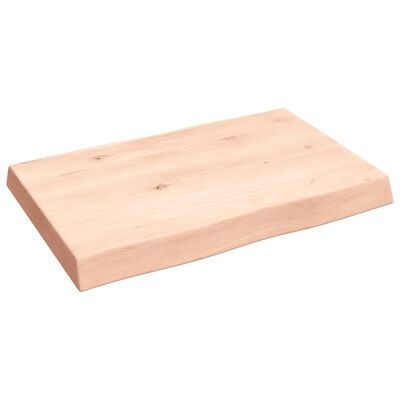 vidaXL Bordplate 60x40x(2-6) cm ubehandlet heltre eik naturlig kant